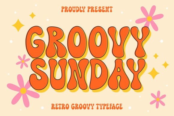 Groovy Sunday: A Retro Display Font for Handmade Brands