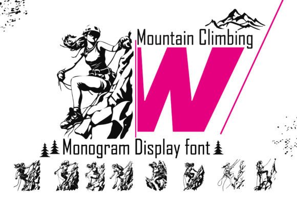 Mountain Climbing W: A Bold, Summery Display Font for Crafters